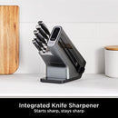 Ninja Foodi StaySharp Knife Block with Integrated Sharpener, 5-Piece Knife Set Includes Chef Knife, Bread Knife, Slicing Knife, Utility Knife, Paring Knife, Stainless Steel K32005UK