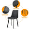 Ironalita Black Dining Chairs Set of 4, Faux Leather Mid Century Modern Chairs with Metal Chair Legs, Kitchen Side Chairs for Dining Room, Restaurant, Living Room, Waiting Room, Bedroom