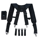 MELOTOUGH Tool Belt Braces Construction Bag Suspenders Heavy Duty Padded Work belt Suspenders for Carpenter/Electrician/Roofing/Farmer work Suspension Rig, Black, Tool Belt Suspenders