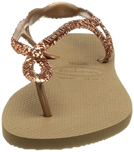 Havaianas Luna Premium II Sandals, Women's Pink/Gold Sandals, Shoes, Rose Gold, 7/8 US