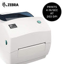 Zebra GC420t Monochrome Desktop Direct Thermal/Thermal Transfer Label Printer, 4"/s Print Speed, 203 dpi Print Resolution, 4.09" Print Width, 110-240V AC