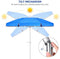 Portable Beach Umbrella for Sand: 7FT Arc Length 6.5FT Diameter Outdoor Umbrella with Anchor Heavy Duty and Adjustable Tilt Pole - UV 50+ Windproof Beach Umbrella with Carry Bag for Beach, Patio, Garden