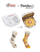 Rainbow Socks - Man Woman Pizza Socks Box Hawaii - 4 Pairs - Size S/M (AU Woman 5-9 / Man 3-7)