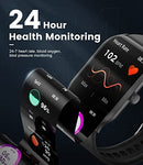 LIGE Smart Watch with Bluetooth Call Answer/Dail,2.01'' Large HD Touchscreen Smartwatch with 123 Sports Modes,Heart Rate/SpO2/Blood Pressurefor IP67 Waterproof Fitness Tracker for iOS & Android Black