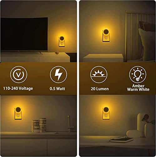 （3 Pack） Plug in LED Night Lights, Indoor Kid Baby Nursery Night Lights,Auto Dusk to Dawn Sensor,Plug Into Wall Lights for Closet, Bedroom, Kitchen, Corridor, Hallway Stair, Cabinet-AU Plug (Warm)