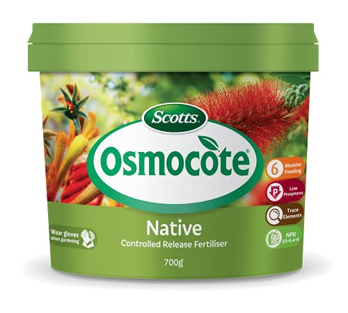 Scotts Osmocote Controlled Release Plant Food Fertilser for Native Plants 700g - 6 Months Feed with Trace Elements - All Phosphorus-Sensitive Plants - No Surge Growth