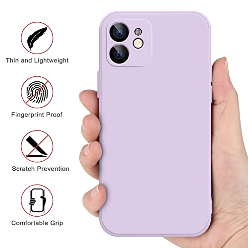 Meliya Case for iPhone 12 Case, Slim Stylish Silicone Full-Body Protective Shockproof Bumper Cover for iPhone 12 6.1 Inch (2020) Phone Case (Violet+Light Cyan)