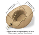 UltraKey Cowboy Hat, Sun Hat Faux Felt Leather Suede Travel Cap Western Hat Outdoor Sun Protect Beige