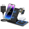 Wireless Charger 3 in 1 Foldable Charging Stand Station(with QC3.0Adapter) for iPhone 14 13 12 11 Pro/SE/XS/XR,Apple Watch 8/7/SE/6/5,Airpod 2/Pro/3,/Google Pixel 7 (Black)