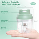 Electric Mini Garlic Chopper 2Pack - USB Rechargeable 250ML Food Chopper, Garlic Mincer, Portable Cordless Mini Food Processor for Onion, Ginger, Chili, Vegetables, Meat, Baby Food (Green+White)