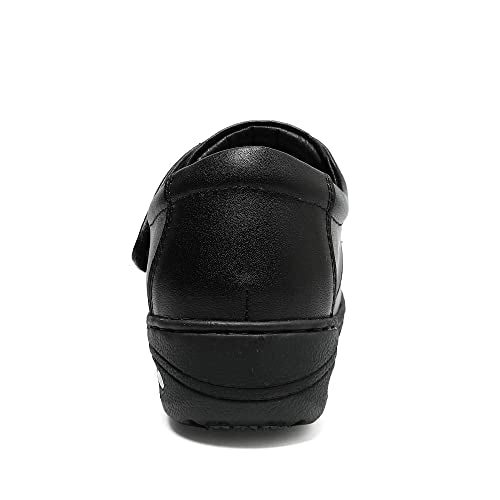 PEDASVON Women's Healthcare Nursing Shoes Lightweight Comfortable Nurse Shoe Footwear Slip Restaurant Loafer Waterproof Work Shoes, Black-209, 10 US