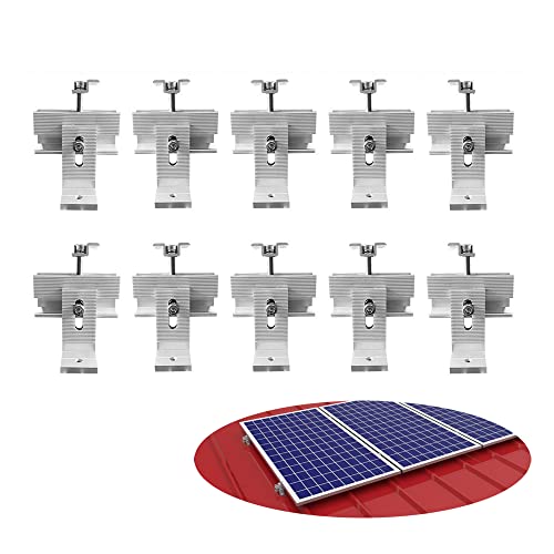 NUZAMAS Roof Solar Panel Installation Kits, Roof Mounting Brackets, Roof Solar Panel Mounting Bracket System Kit(for 1-4 Pieces Solar Panels)