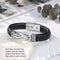 D Dongjiangjin Gift To My Son Grandson Nephew Leather Bracelet Birthday Easter Gradution Gifts for Teen Boys, 8 inch, Stainless Steel, No Gemstone