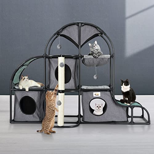 Petscene Multi-Tier Cat Scratching Post Tower Furniture Cat Tree House Scratcher Condo