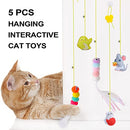 Hanging Cat Toys for Indoor Cats,Kitten Toys 5Pack Cat Exercise Toy,Hanging Door Bouncing Cat Toy with Super Suction Cup, Suction Window Cat Teaser Toy for Indoor Cats Kitten Play Chase Practice (5 PCS)