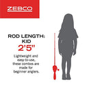 Zebco Star Wars Kylo Ren Kids Spincast Reel and Light-Up Fishing Rod Combo, 29-Inch Lighted Rod, Quickset Anti-Reverse Fishing Reel