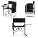 Picnic Time ONIVA - a Brand - Sports Chair with Side Table, Beach Chair, Camp Chair for Adults, (Black)