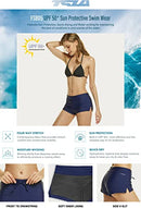 TSLA Women's Swim Shorts, Quick Dry Water Beach Board Short, Tankini Bathing Athletic Swimsuit Bottoms FSB05-NVY Small