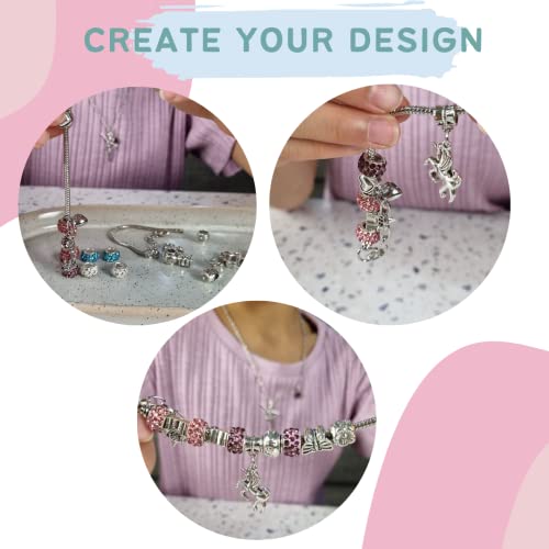 LIV&LOVE Music Jewellery Box with Necklace Pendant and Charm Bracelet Set|Jewllery Musical Box| Music Box for Girls|Dancing Ballerina Box| Music Box Ballerina (Pink Ballet Box + Ballerina Doll)