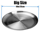 WANBY Stainless Steel Plates Metal Lightweight Steel Plate Unbreakable Dinner Dishes Plates Set Non-Toxin Dishwasher Safe BPA Free and Healthy (4 Pcs)