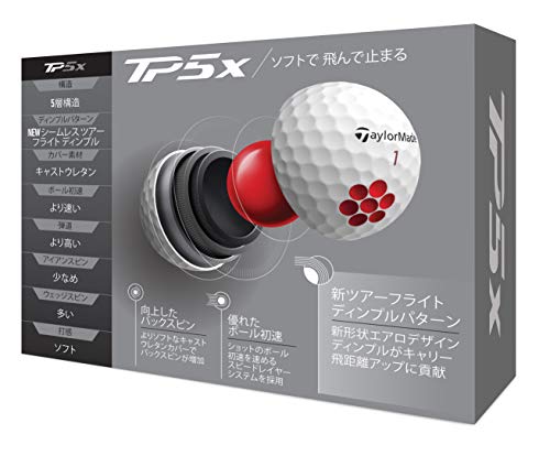 Taylor Made TP5x Golf Balls 5 Pieces 2021 Model N0802701 White