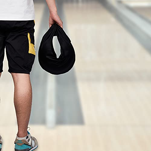 Zhanmai 2 Pack Bowling See Saws Washable Bowling Ball Polisher Bags Bowling Ball Cleaner Holder Bags Black Bowling Cleaner Towels for Bowling Ball Cleaning