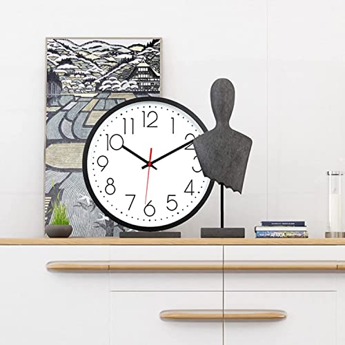 Uandhome 12 Inch Wall Clocks, Modern Non-Ticking Silent Wall Clocks Quartz Decorative Clocks, Classic Large Number Round Clock for Bedroom Home Kitchen Room Office School