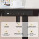Luxsuite Electric Standing Desk Sit Stand Up Table Desktop Desk Motorised Height Adjustable Rising Tempered Glass Top Computer Office Sturdy Workstation USB & Type C 120x60cm Black