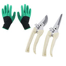 Stainless Steel Pruning Shears Set Garden Shears 2 Pack Gardening Tools Including Garden Shears,Waterproof Garden Gloves,Best Gardening Gifts for Women and Men