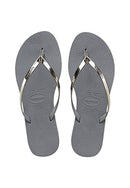 Havaianas You Metallic Women's Flip Flops, Grey(Steel Grey), 3/4 UK (37/38 EU) (35/36 BR)