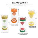 Glarks 4 Colors Fruit Style Hourglass Sand Timer Clock 5mins / 10mins / 15mins / 30mins Sandglass Timer for Kids, Classroom, Kitchen, Games, Brushing Timer, Home Office Decoration Timers