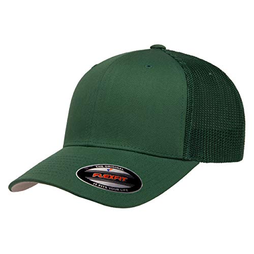 Flexfit Men's Trucker Mesh Cap, Evergreen, One Size