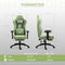 Dowinx Gaming Chair Tech Fabric with Pocket Spring Cushion, Ergonomic Computer Chair with Massage Lumbar Support and Footrest, Comfortable Reclining Game Office Chair 300lbs for Adult and Teen, Green