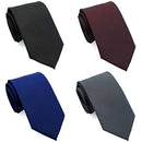 ZENXUS Extra Long Ties for Men Big and Tall, 63 or 70 inch Long Neckties 4-Pack, Black/Burgundy/Navy/Gray, XX-Large