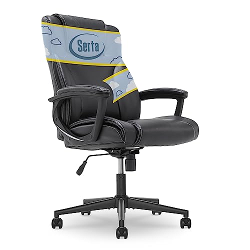 Serta Style Hannah II Office Chair, Bonded Leather, Black