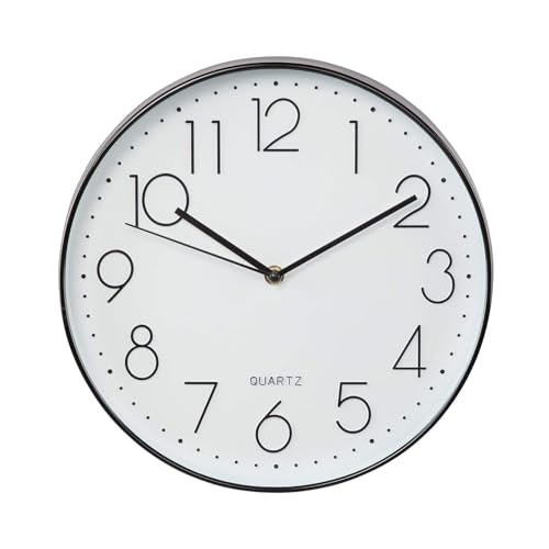 Gominimo Wall Clock, 12 Inch Silent Non-Ticking Large Wall Clocks, Wall Clocks Battery Operated, Clock for Living Room, Kitchen Clock, Large Clock Wall, Modern Wall Clock, Large Wall Clock (Black)
