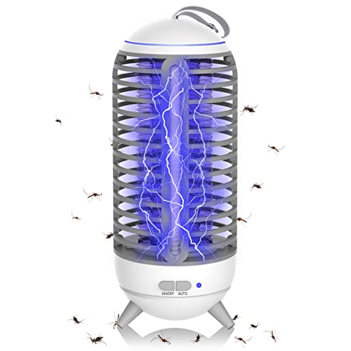 Bug Zapper with Light Sensor,Electric Mosquito Zapper Killer Indoor,1400V High Powered UV Light Fly Trap 360 Degree Mosquito Control Insect Zapper with Cleaning Brush.