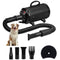 Dog Dryer High Velocity Professional Pet Dog Blow Dryer 2800W - Dog Hair Grooming Dryer with Heater, Stepless Adjustable Speed, 4 Different Nozzles (Black)