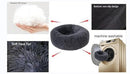 Dog Beds for Small Dogs, Washable Pet Bed for Cat Puppy Soft Round Fluffy Donut Self Warming Bed, Dog Calming Bed for Indoor, Dark Grey