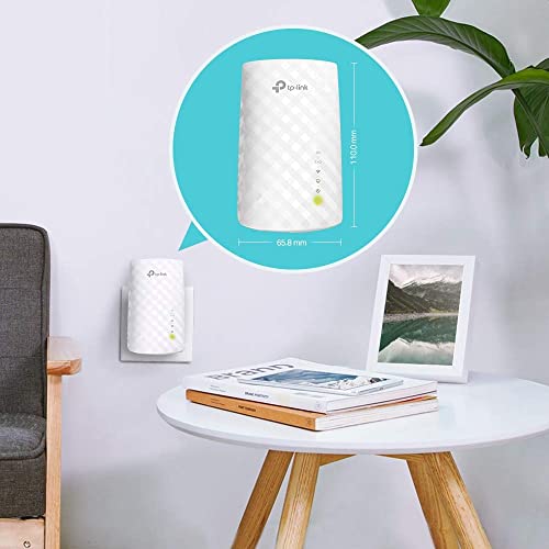 TP-Link AC750 Universal Dual Band Range Extender, Broadband/Wi-Fi Extender, Wi-Fi Booster/Hotspot with Ethernet Port, Plug and Play, Smart Signal Indicator, UK Plug (RE220),White