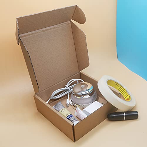Corrugated Cardboard Shipping Boxes, 150x150x50mm (6"x6"x2") Small Parcel Boxes, Packaging Mailing Boxes for Business, Posting, Small Packet Shipping, Storing or Gift(Pack of 25)
