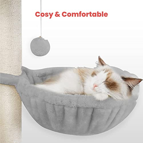 Floofi 104cm Cat Tree, Cat Tower, Cat Scratching Post, Cat Tree for Indoor Cats, Cat Hammock, Cat Accessories, Cat Tree Large Cat, Small Cat Trees, Cat Post, Cat Tree Tower (Light Grey)