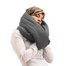 Huzi Infinity Pillow - Versatile Soft Neck Support Scarf Travel Pillow for Sleep in Flight, Airplane (Grey)