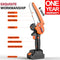 DanYee Mini Chainsaw 6 Inch 【1 Year Warranty】 Cordless Electric Handheld Chainsaw 21v Portable Battery Powered Chain Saws with Safety Lock, (2 batteries and 2 chains 0.7kg) (6 Inch Mini Chainsaw)