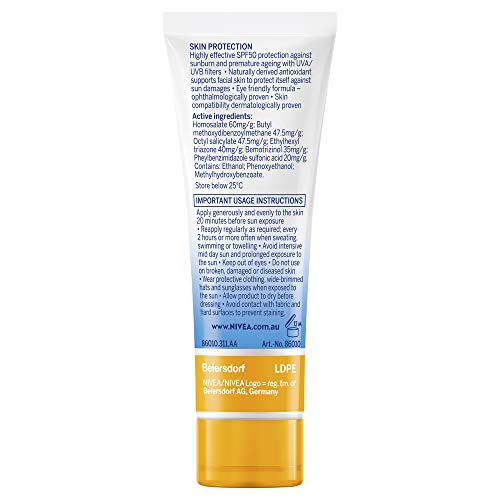 NIVEA SUN UV Face Shine Control Face Sunscreen SPF50 (50ml), Moisturising Face Sunscreen for Daily Use with SPF50, Immediate UVA/UVB Protection, Non-Greasy Sunscreen for Face