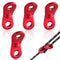ZELHYEUU 4 Pcs Wind Rope Cord Adjuster Buckle, Rope Tensioner, Guyline Adjuster, Tents Rope Fastener, Aluminum Alloy Guy Rope Tensioner, Tent Accessories, Tent Rope Adjuster (Red)