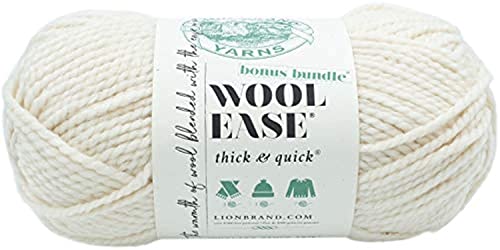 (1 Skein) Lion Brand Yarn Wool-Ease Thick & Quick Bonus Bundle Bulky Yarn, Fisherman