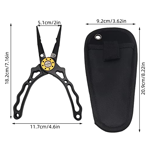 Fishing Pliers ValueHall Split Ring Pliers Hook Remover Fish Holder Stainless Steel Fishing Tools with Sheath and Safety Coiled Lanyard for Cut Fishing Line Pressure Plummet V8C01