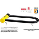 Kryptonite New York LS Bike U-Lock, Heavy Duty Anti-Theft Security Bicycle Lock Sold Secure Gold, 16mm Long Shackle with Keys, Ultimate Security Lock for Bicycles E-Bikes Scooters,Black/Yellow