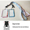 2 Pack Lanyard with Card Holder for ID Keys,Neck Strap with Hard Plastic Case Blue Pink